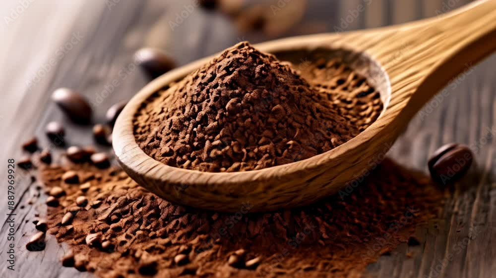 Earthy delight A spoonful of rich aromatic cocoa powder Earthy delight A spoonful of rich aromatic cocoa powder