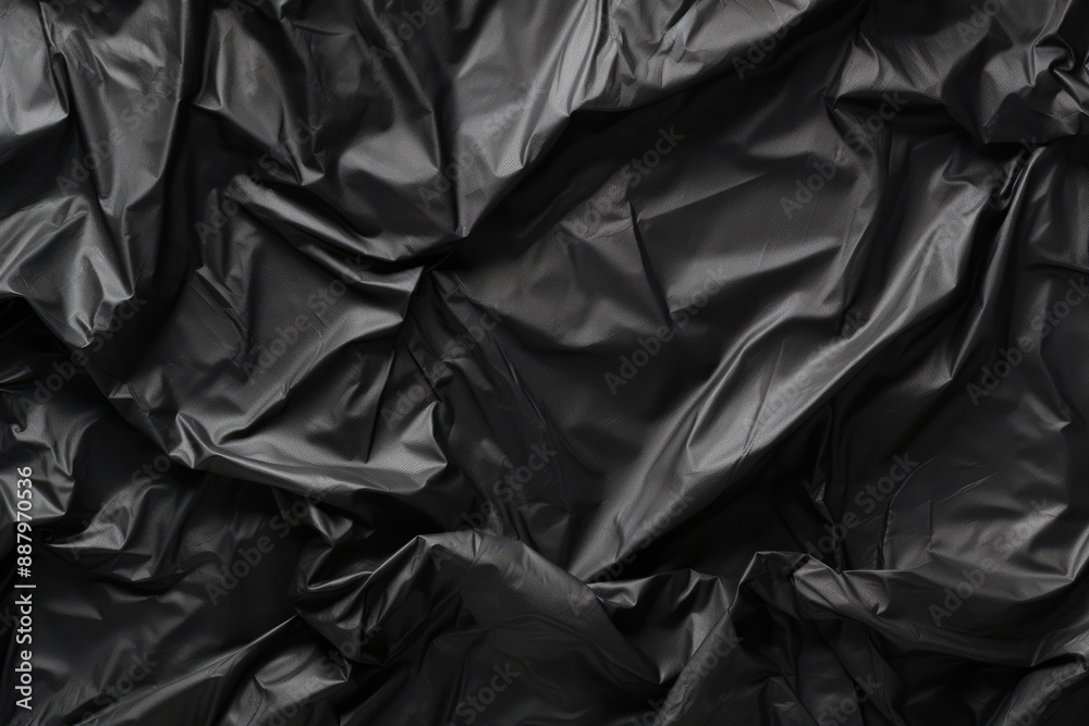 Obraz premium Processed collage of black cellophane garbage bag texture. Background for banner, backdrop