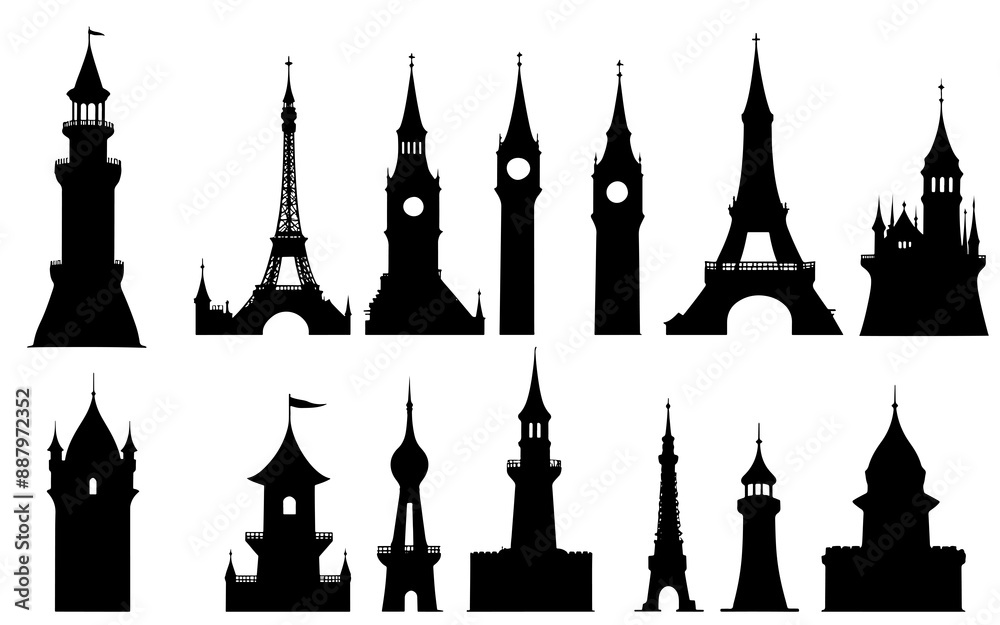 tower silhouette stock illustration tower silhouette stock illustration