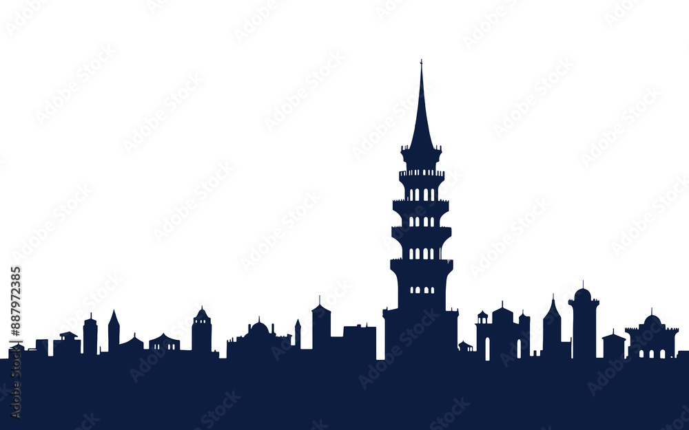 Naklejka premium tower silhouette stock illustration
