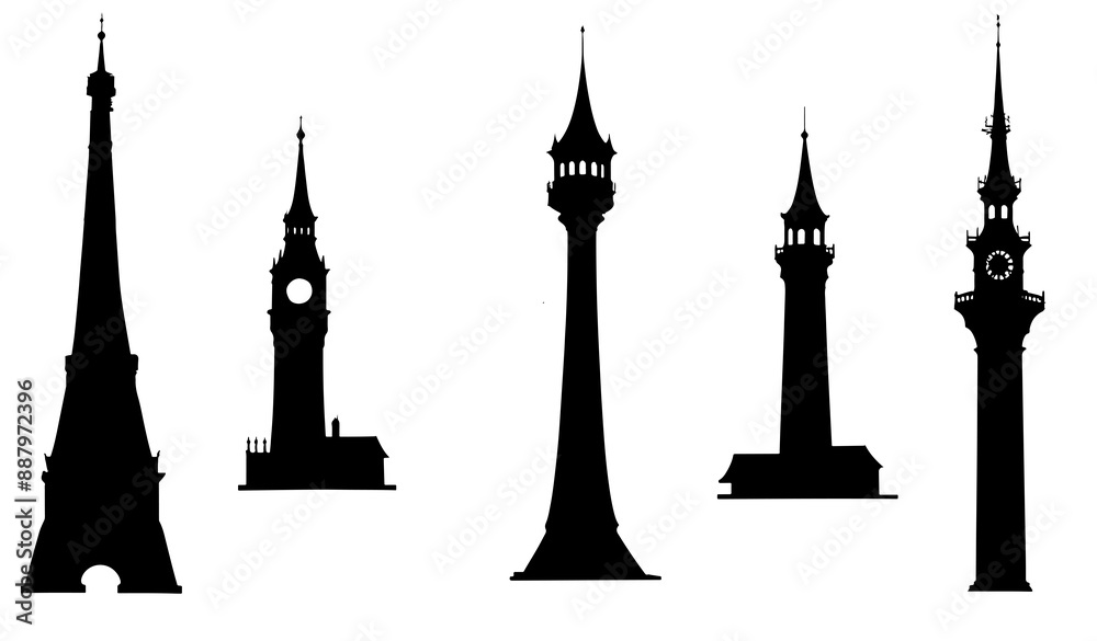 Fototapeta premium tower silhouette stock illustration