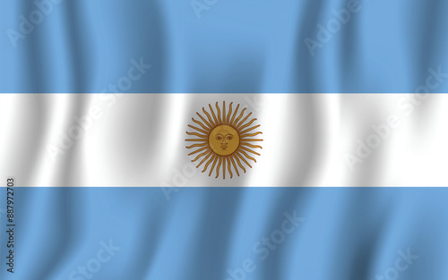 Realistic Argentina national flag perfect color, scale, and proportion.