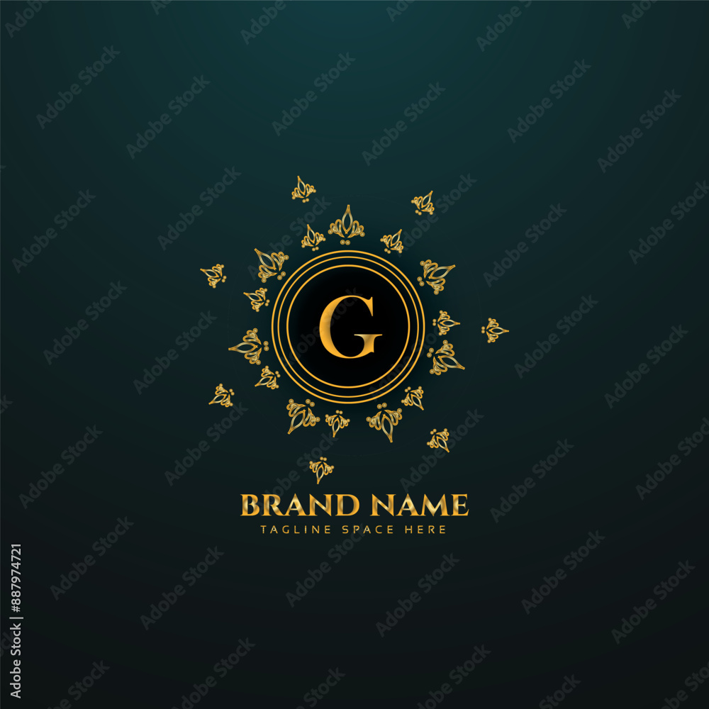 Fototapeta premium a creative logo design with golden color