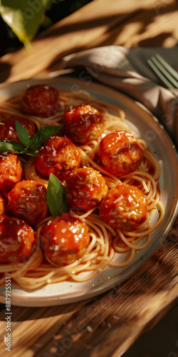 Wallpaper Mural Prato de espaguete com almôndegas Torontodigital.ca