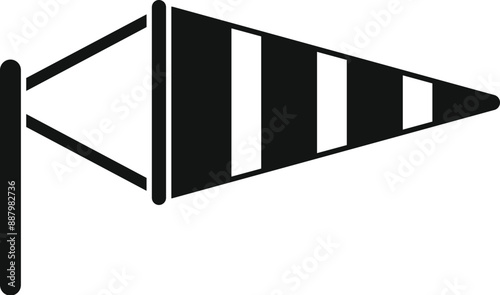 Black and white striped windsock showing wind direction and speed