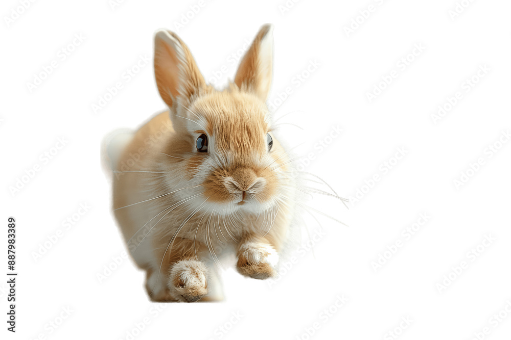 Obraz premium Cute Brown Rabbit Studio Portrait With White Background