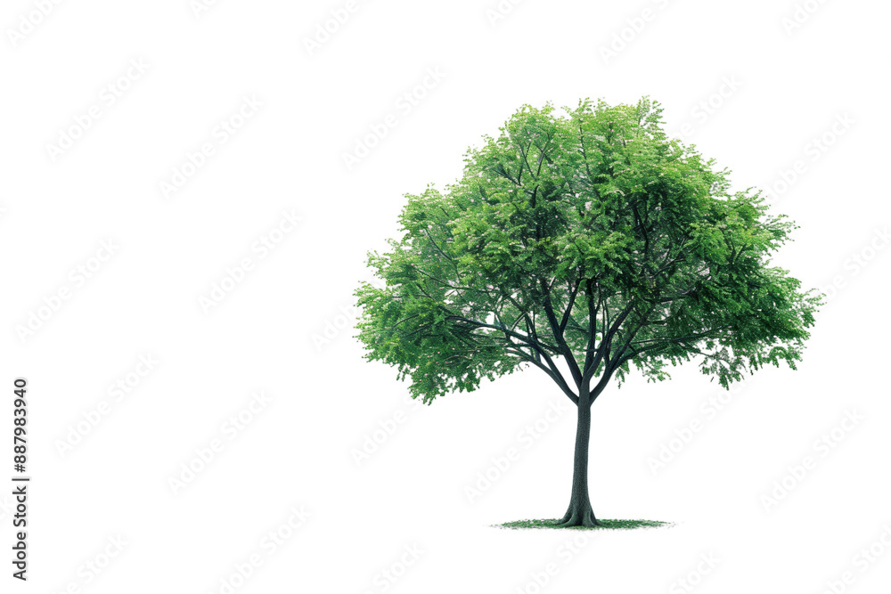 Fototapeta premium Single Green Tree Isolated on White Background