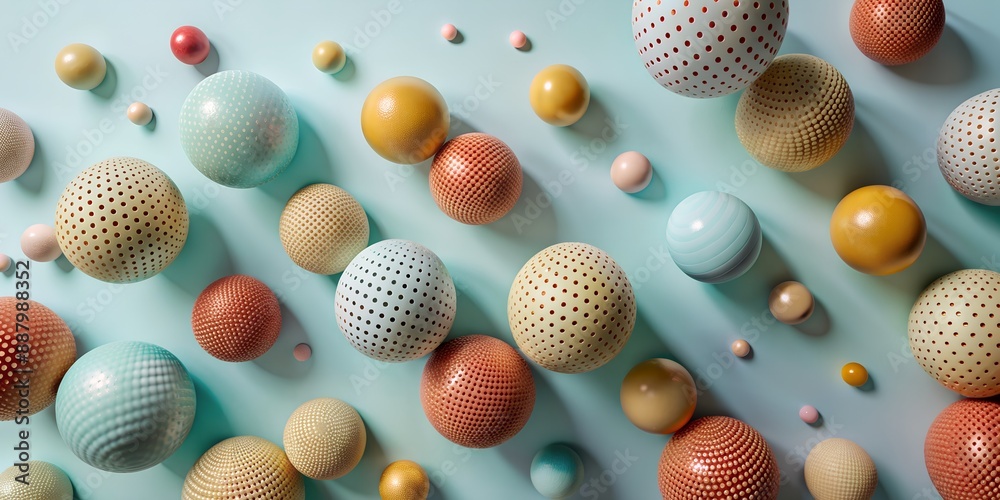 Fototapeta premium A colorful array of balls with a blue background