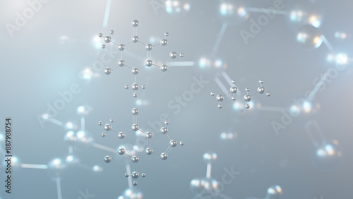 Fototapeta Naklejka Na Ścianę i Meble -  aminophylline molecular structure, 3d model molecule, nonselective adenosine receptor antagonist, structural chemical formula view from a microscope