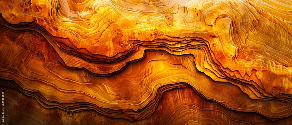 A close up of a brown and orange wavy wall.