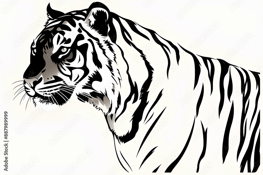Fototapeta premium tiger illustration made by midjourney