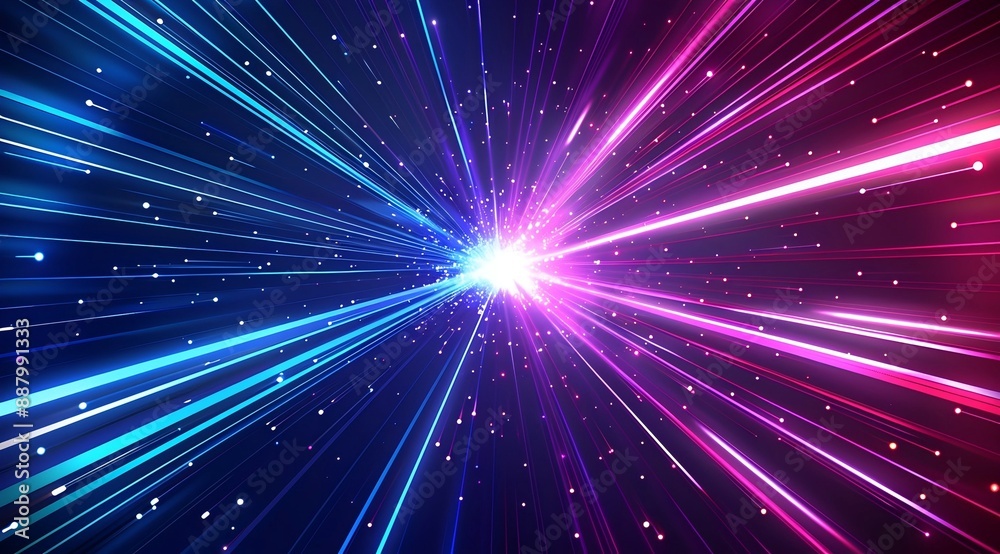 Fototapeta premium Abstract Background with Laser Light Rays and Futuristic Design 