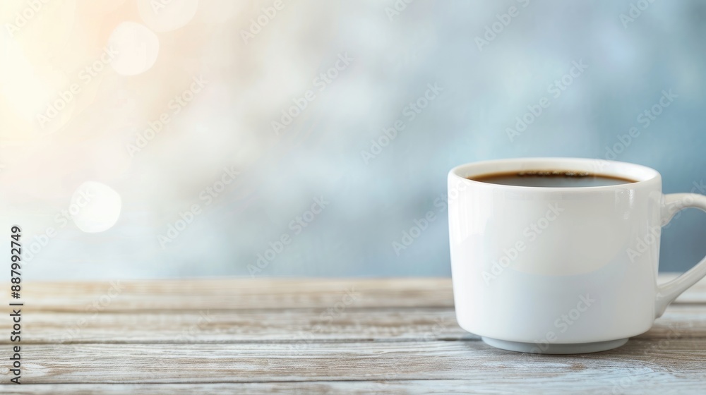 Close-Up Image of Coffee Cup on Wooden Surface Outdoors Close-Up Image of Coffee Cup on Wooden Surface Outdoors
