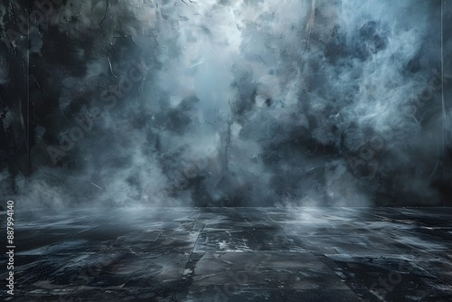 Mysterious Foggy Room with Dark Atmosphere