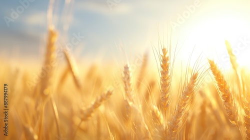 Golden Wheat Field Basking in Sunshine