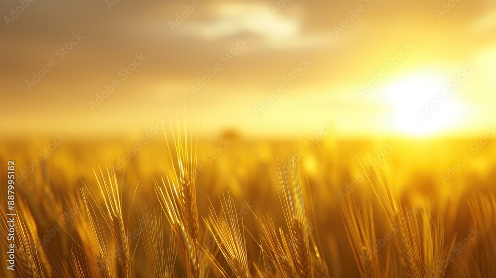 Sunset Over Golden Fields Captured in Vivid Colors