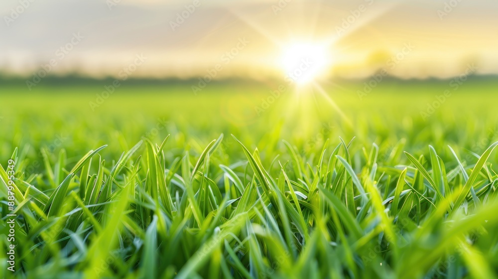 Serene Green Field with Imperfections under Bright Sunshine Serene Green Field with Imperfections under Bright Sunshine