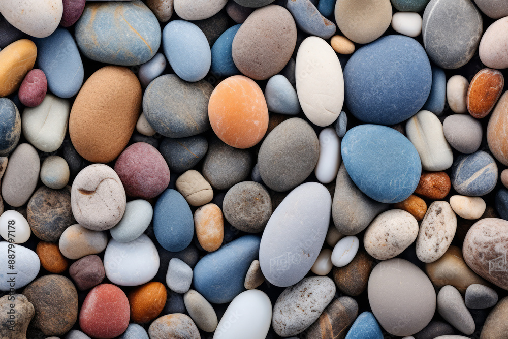 Processed collage of sea shore pebbles texture. Background for banner, backdrop or texture Processed collage of sea shore pebbles texture. Background for banner, backdrop or texture