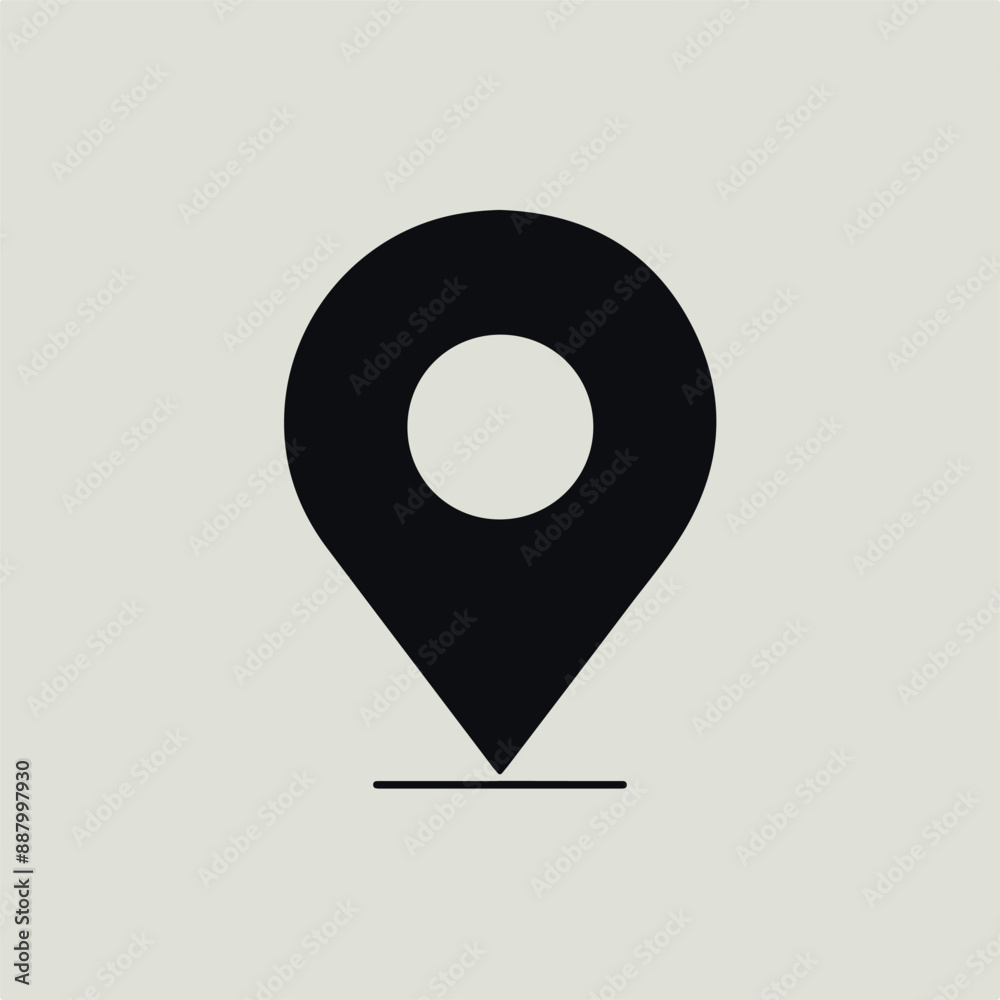 minimal location pin icon on white background minimal location pin icon on white background