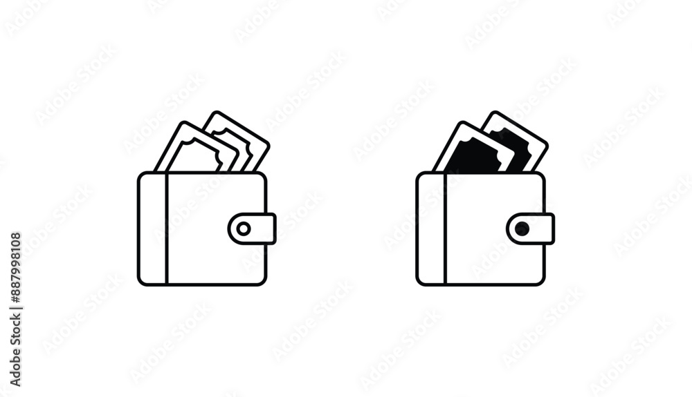Wallet icon design with white background stock illustration Wallet icon design with white background stock illustration