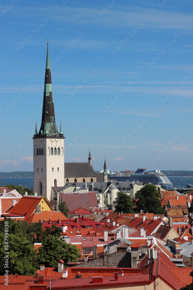 View, from a viewpoint in central Tallinn, towards the old medieval part of the city, full of old historical buildings, Estonia View, from a viewpoint in central Tallinn, towards the old medieval part of the city, full of old historical buildings, Estonia