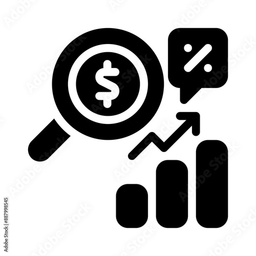 interest rates glyph icon