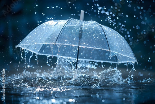 Transparent Umbrella in a Heavy Rainstorm © Cris