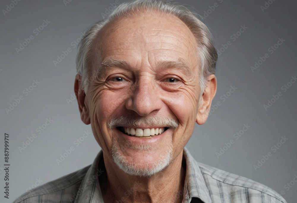 Portrait view of a regular happy smiling Georgia old man, ultra realistic, candid, social media, avatar image, plain solid background Portrait view of a regular happy smiling Georgia old man, ultra realistic, candid, social media, avatar image, plain solid background