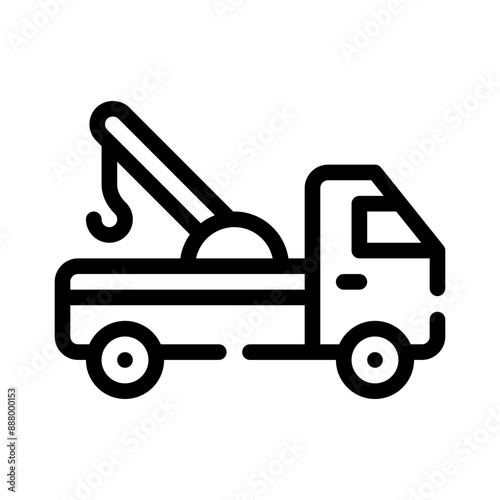 tow truck line icon