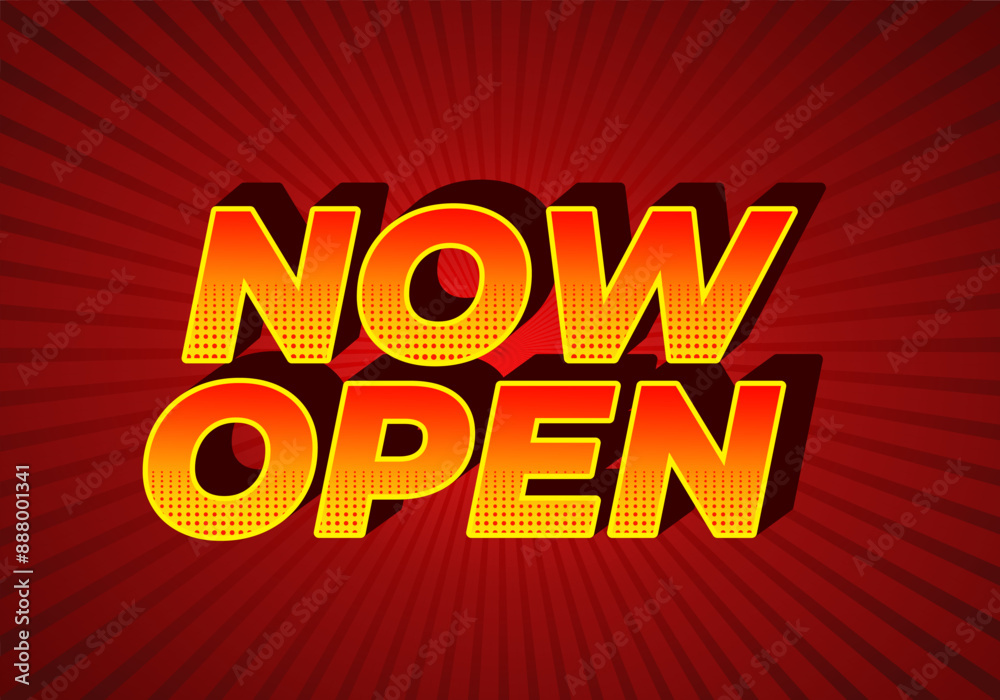 Now open. Text effect in 3D style with good colors Now open. Text effect in 3D style with good colors