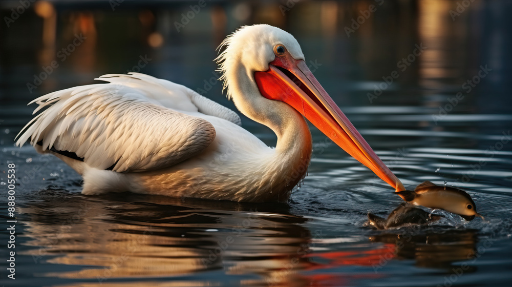 pelican on the water created with Generative AI technology pelican on the water created with Generative AI technology