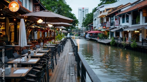 Taking a stroll through the picturesque Clarke Quay, [nightlife hub], [dining and entertainment] photo