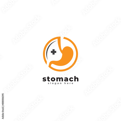 stomach logo icon flat vector design isolated