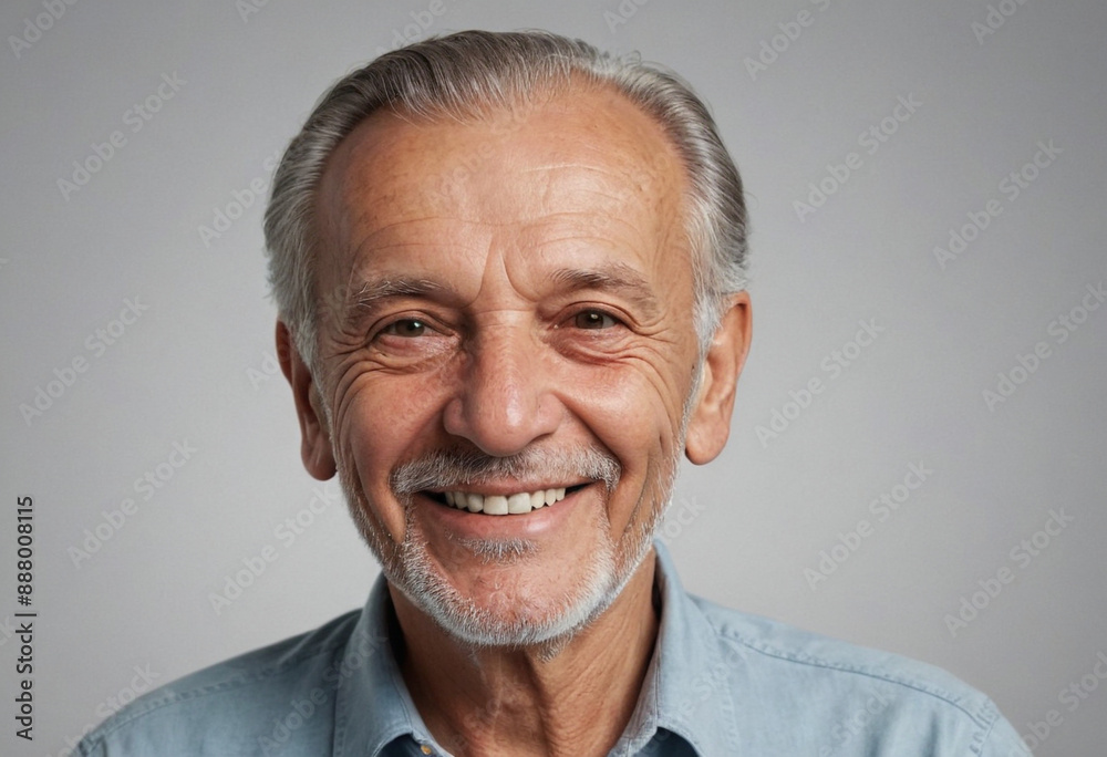 Portrait view of a regular happy smiling Albania old man, ultra realistic, candid, social media, avatar image, plain solid background Portrait view of a regular happy smiling Albania old man, ultra realistic, candid, social media, avatar image, plain solid background