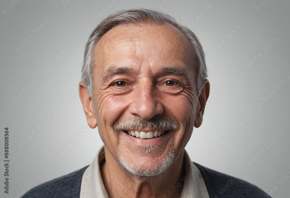 Portrait view of a regular happy smiling Bulgaria old man, ultra realistic, candid, social media, avatar image, plain solid background Portrait view of a regular happy smiling Bulgaria old man, ultra realistic, candid, social media, avatar image, plain solid background