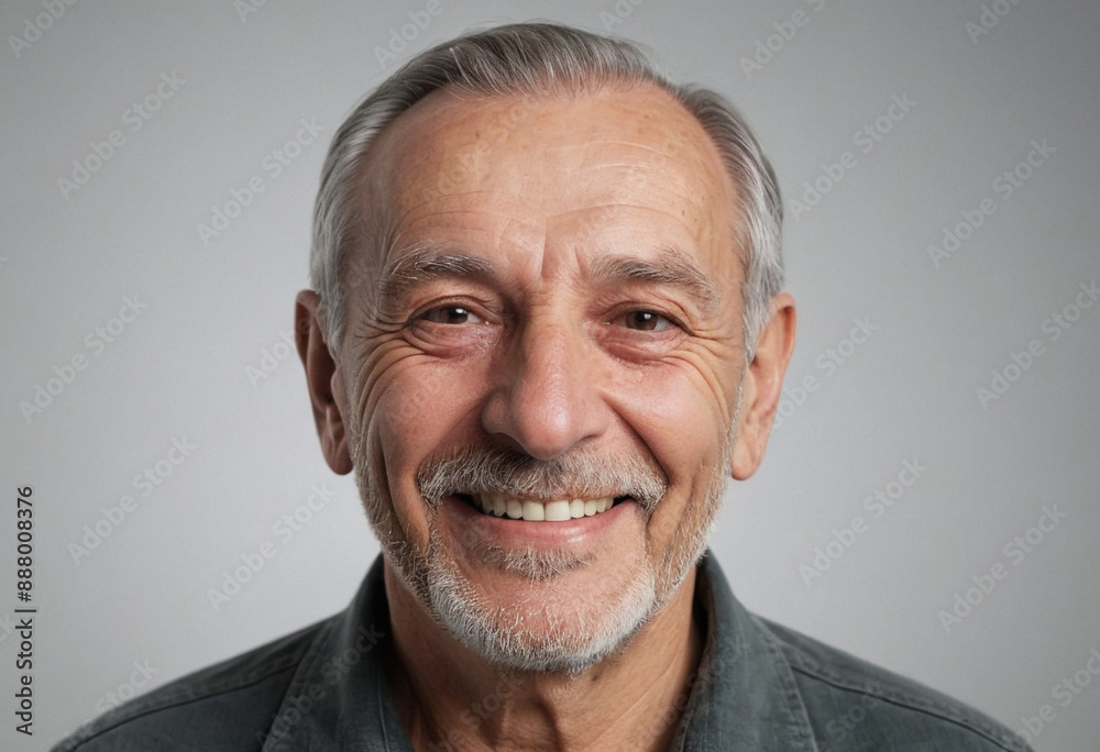 Portrait view of a regular happy smiling Bulgaria old man, ultra realistic, candid, social media, avatar image, plain solid background Portrait view of a regular happy smiling Bulgaria old man, ultra realistic, candid, social media, avatar image, plain solid background