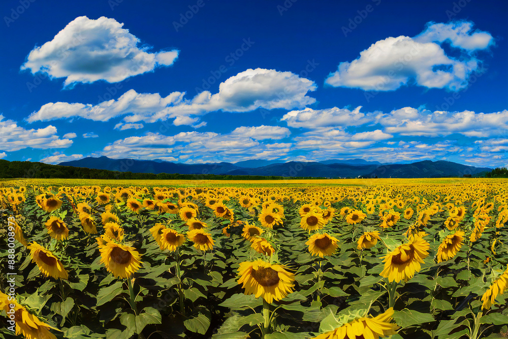 Fototapeta premium Sunflower Field Panorama