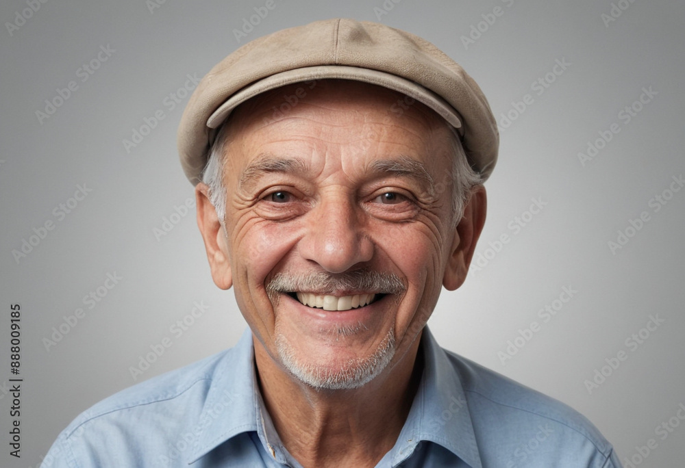 Portrait view of a regular happy smiling Malta old man, ultra realistic, candid, social media, avatar image, plain solid background Portrait view of a regular happy smiling Malta old man, ultra realistic, candid, social media, avatar image, plain solid background