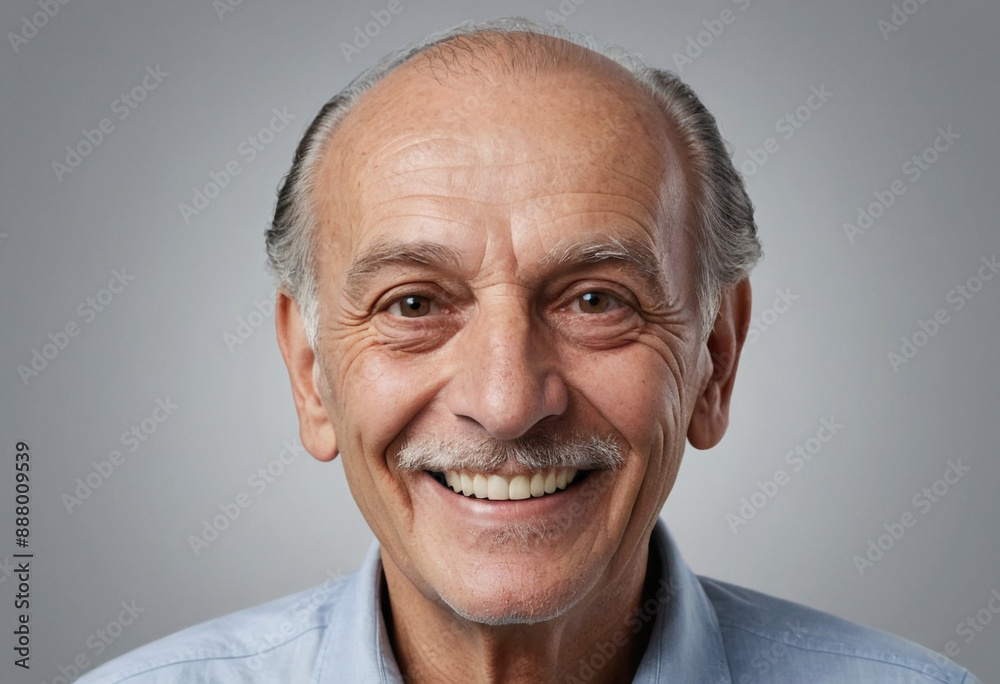 Portrait view of a regular happy smiling San Marino old man, ultra realistic, candid, social media, avatar image, plain solid background Portrait view of a regular happy smiling San Marino old man, ultra realistic, candid, social media, avatar image, plain solid background