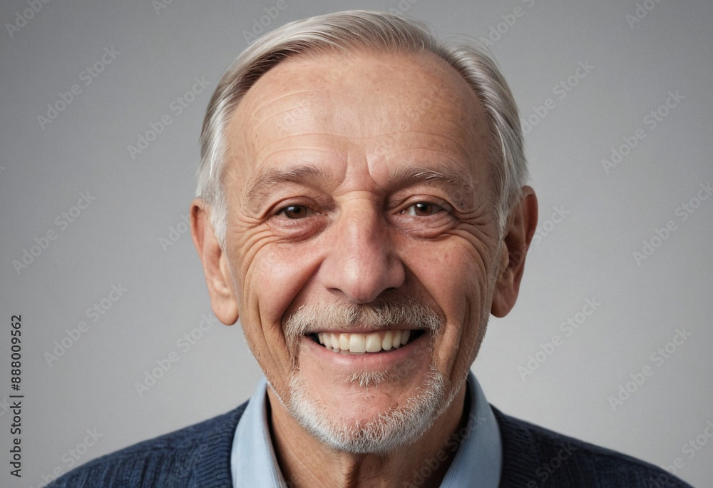 Portrait view of a regular happy smiling Serbia old man, ultra realistic, candid, social media, avatar image, plain solid background Portrait view of a regular happy smiling Serbia old man, ultra realistic, candid, social media, avatar image, plain solid background