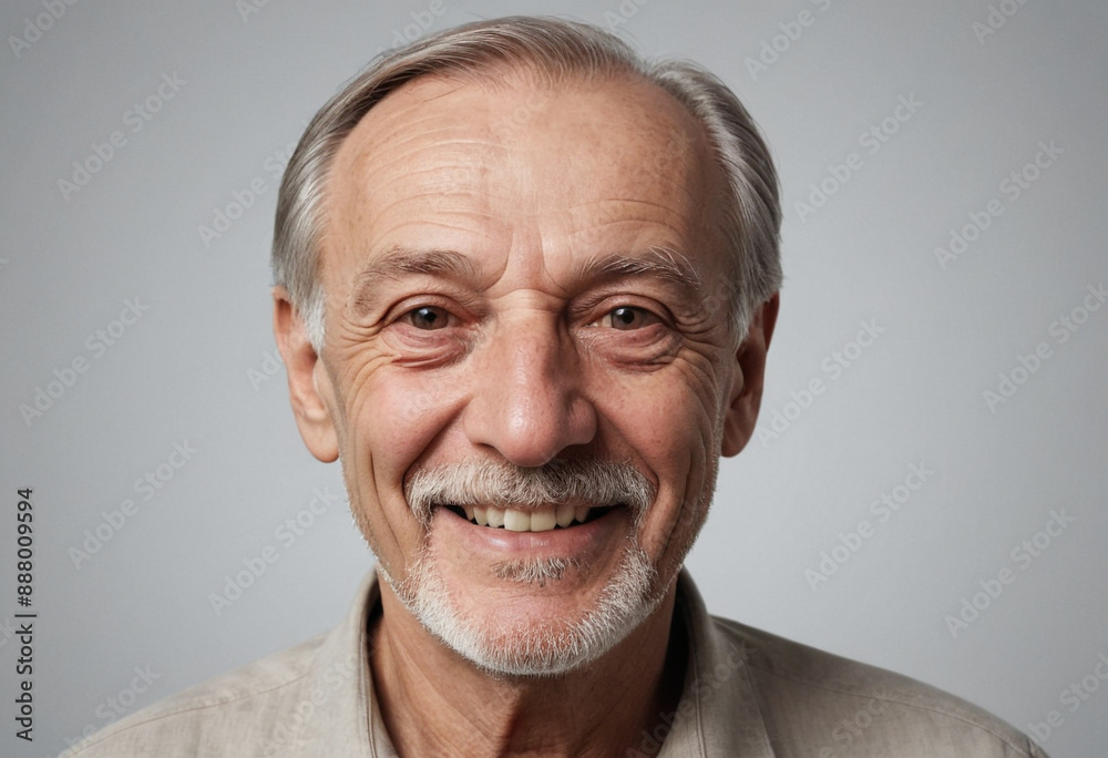 Portrait view of a regular happy smiling Serbia old man, ultra realistic, candid, social media, avatar image, plain solid background Portrait view of a regular happy smiling Serbia old man, ultra realistic, candid, social media, avatar image, plain solid background