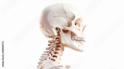 Detailed 3D Human Skeleton Illustration with Intricate Bone Textures for Educational Use