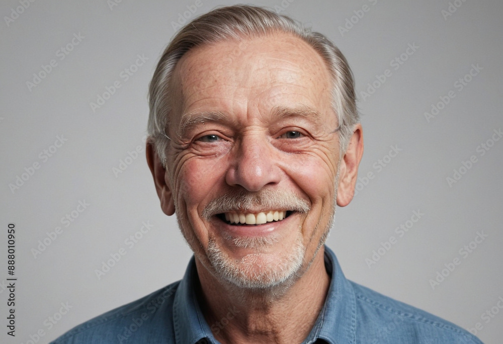 Portrait view of a regular happy smiling United Kingdom old man, ultra realistic, candid, social media, avatar image, plain solid background Portrait view of a regular happy smiling United Kingdom old man, ultra realistic, candid, social media, avatar image, plain solid background
