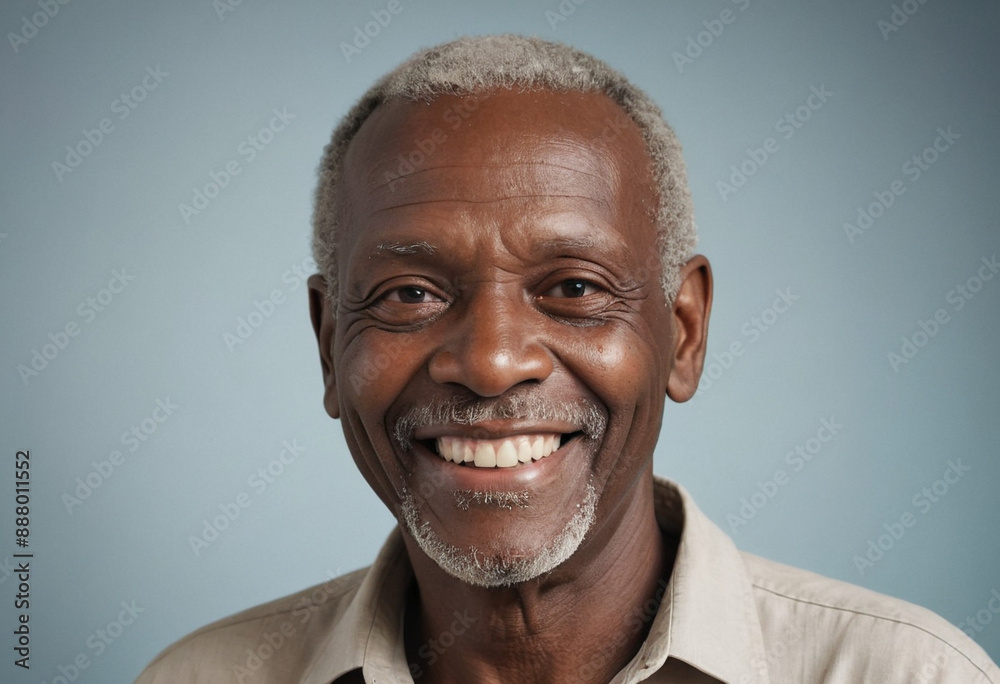 Portrait view of a regular happy smiling Haiti old man, ultra realistic, candid, social media, avatar image, plain solid background Portrait view of a regular happy smiling Haiti old man, ultra realistic, candid, social media, avatar image, plain solid background