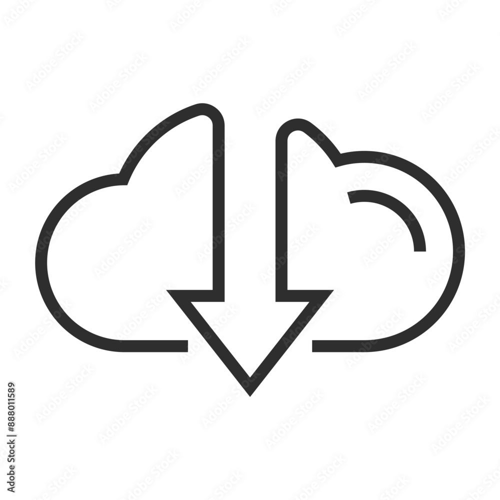 Download cloud arrow arrow outline icon, editable vector illustration and transparent graphic element. Isolated on white background Download cloud arrow arrow outline icon, editable vector illustration and transparent graphic element. Isolated on white background