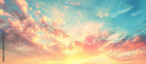 Sunset sky background with abstract panorama ideal for adding text or graphics featuring ample copy space image