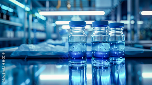 Close-up of glass vials in biotechnology vaccine production highlights their critical role in ensuring the safety and efficacy of vaccines.


