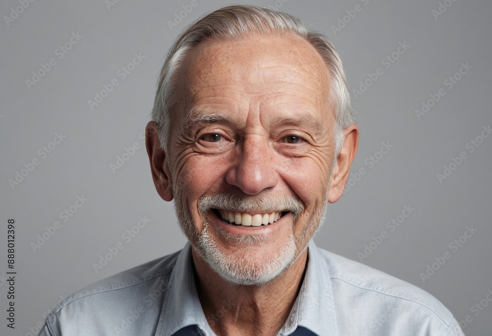 Portrait view of a regular happy smiling New Zealand old man, ultra realistic, candid, social media, avatar image, plain solid background Portrait view of a regular happy smiling New Zealand old man, ultra realistic, candid, social media, avatar image, plain solid background