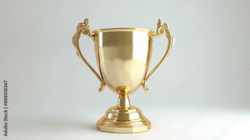 First place trophy cup with white background. First place trophy cup with white background.