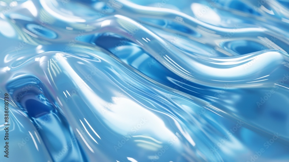 Abstract Blue Liquid Texture Background.